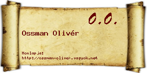 Ossman Olivér névjegykártya